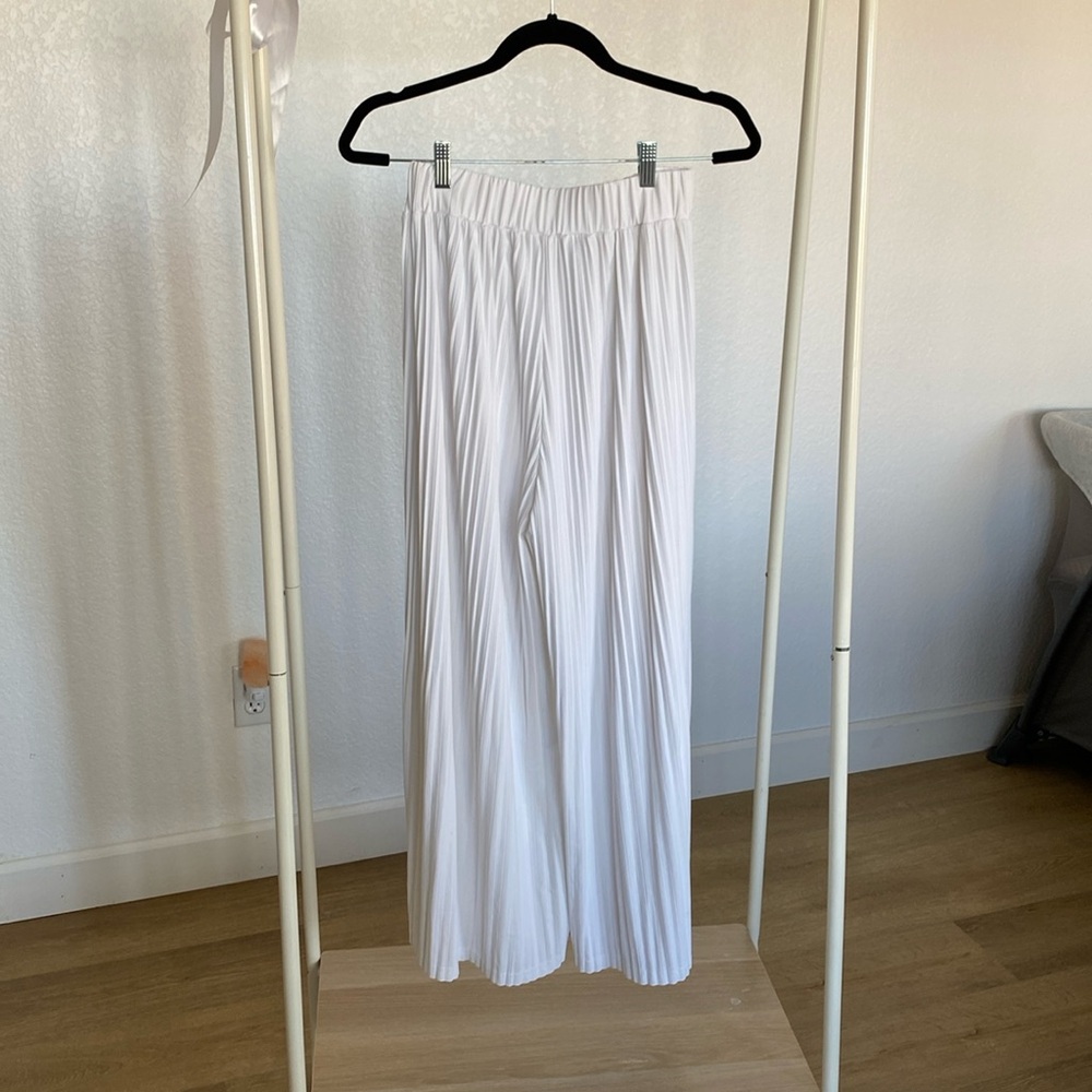 White Flowy Pants